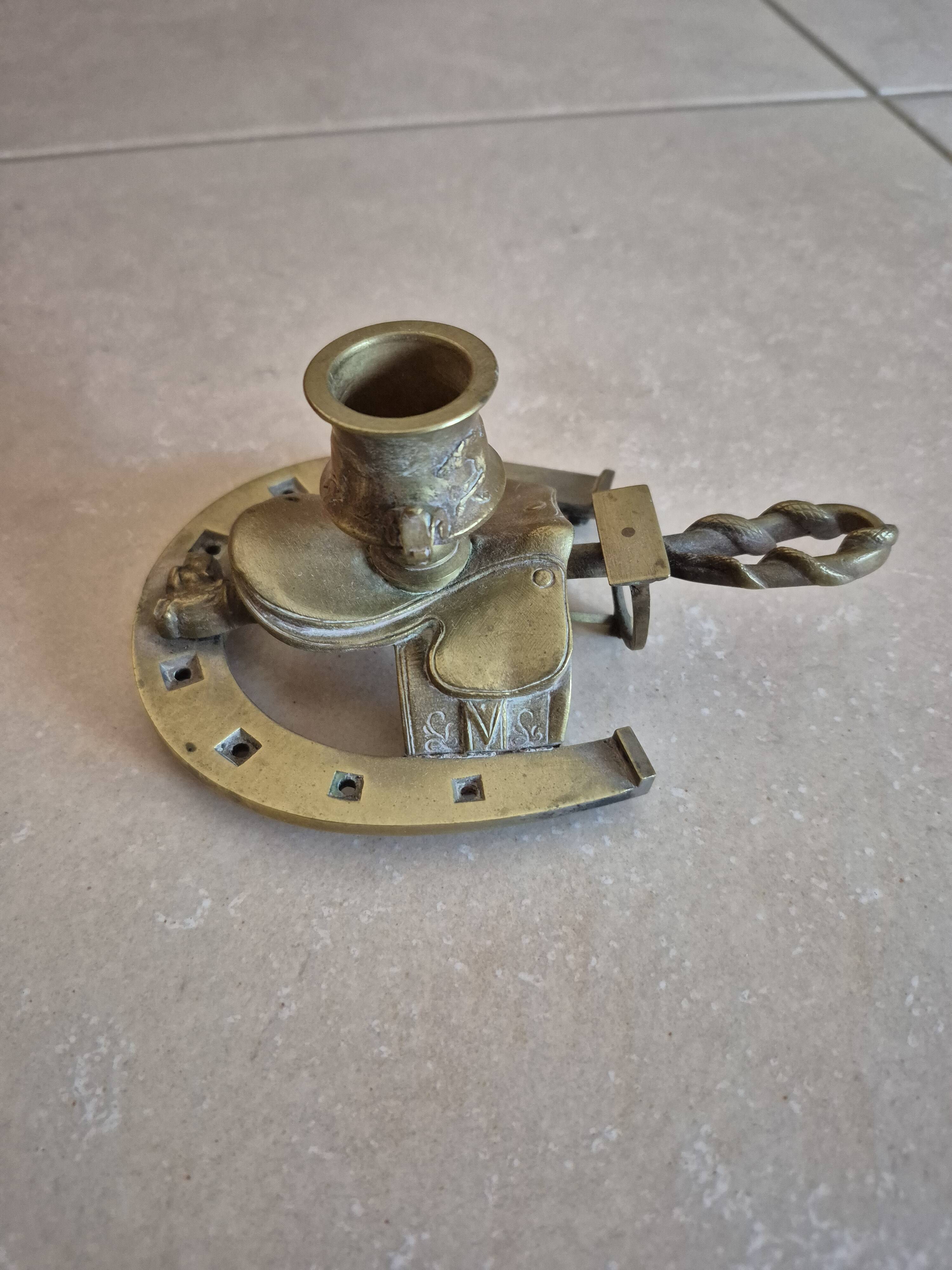 "Rider" bronze candlestick