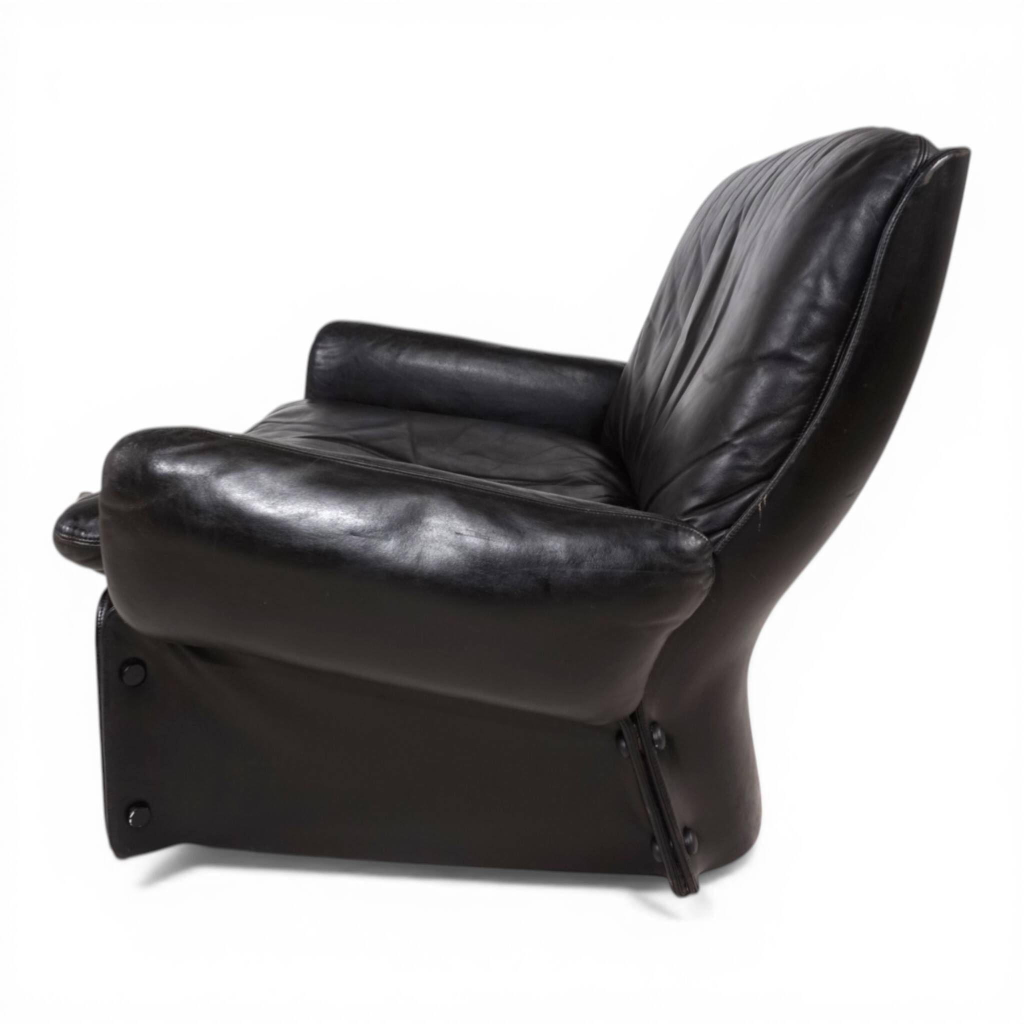 Carl Straub Leather Lounge Chair, 1970