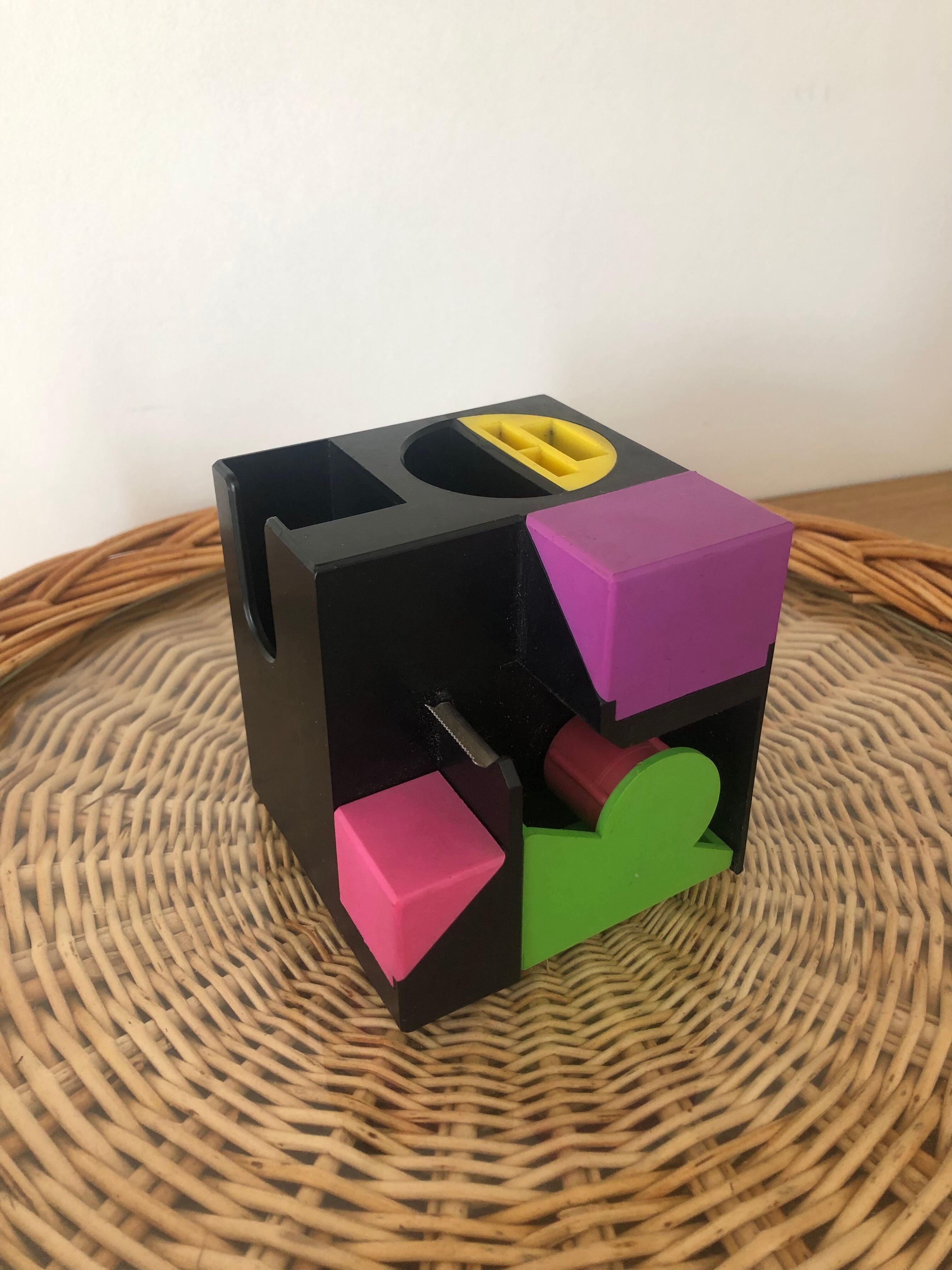 Vintage 80s pencil pot desk organizer