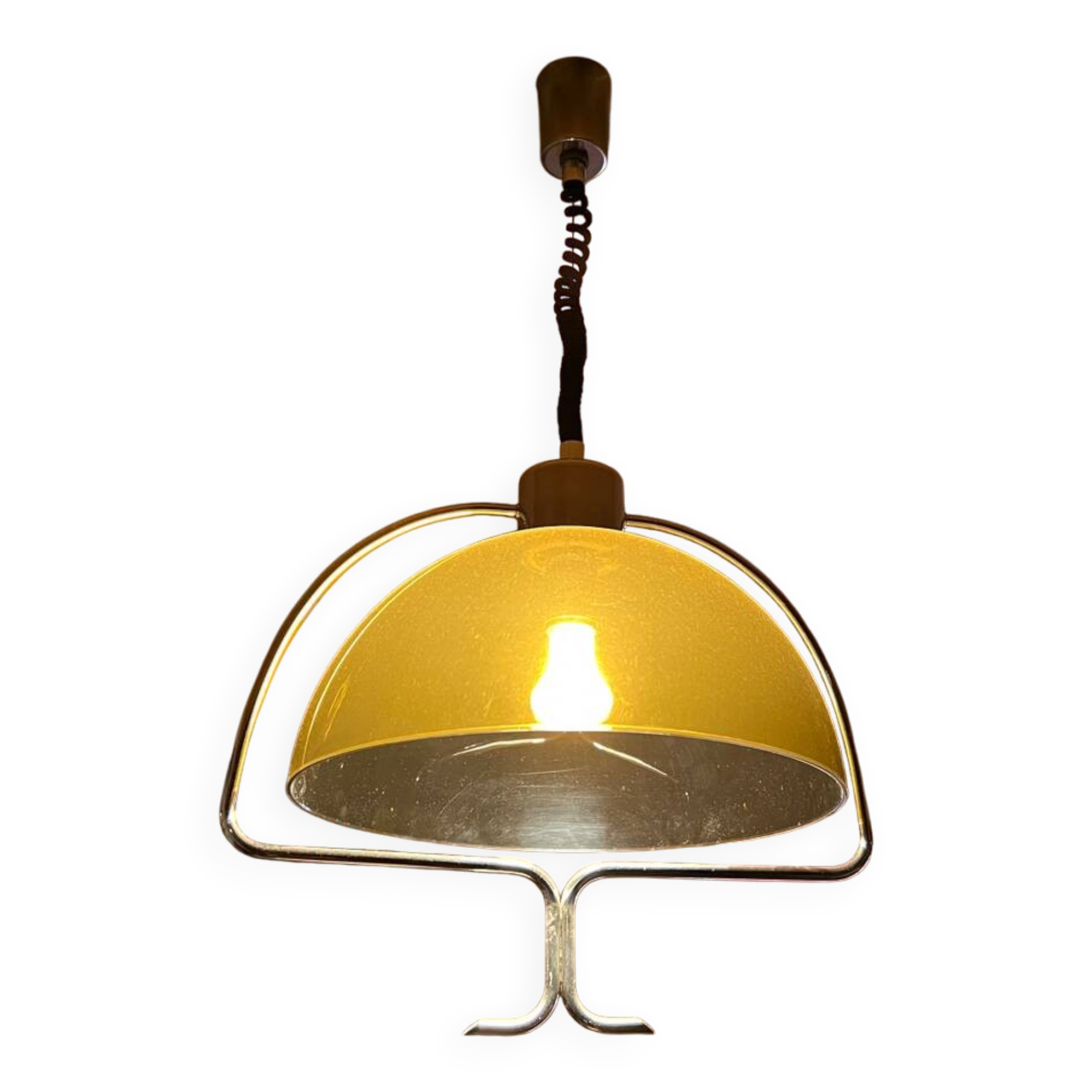 Vintage design suspension Space Age – smoked plexiglass & chrome – year