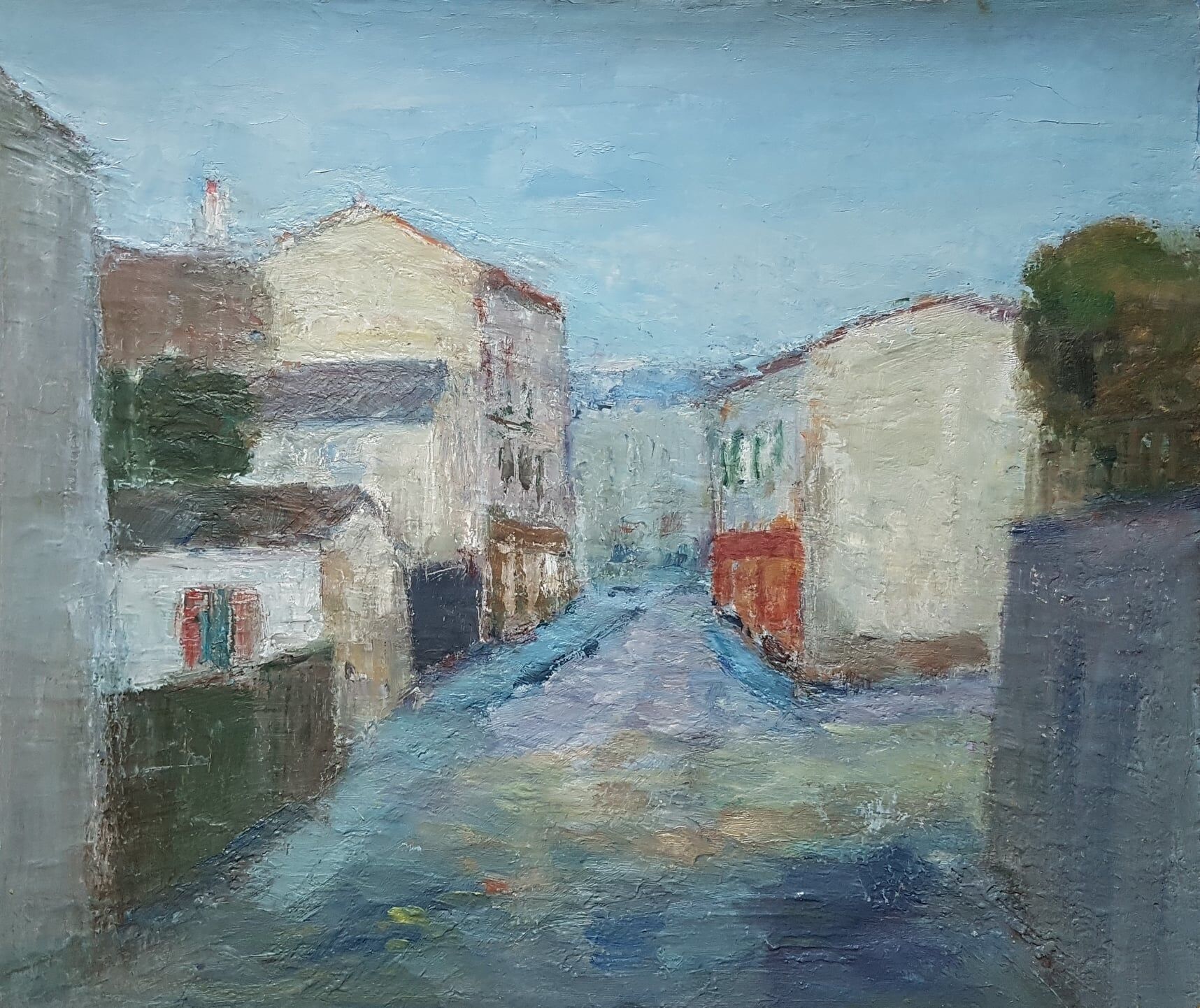 Painting by Nagao Usui "village street"