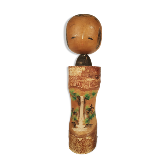 Kokeshi doll - waterfall décor - wood circa 1950-60