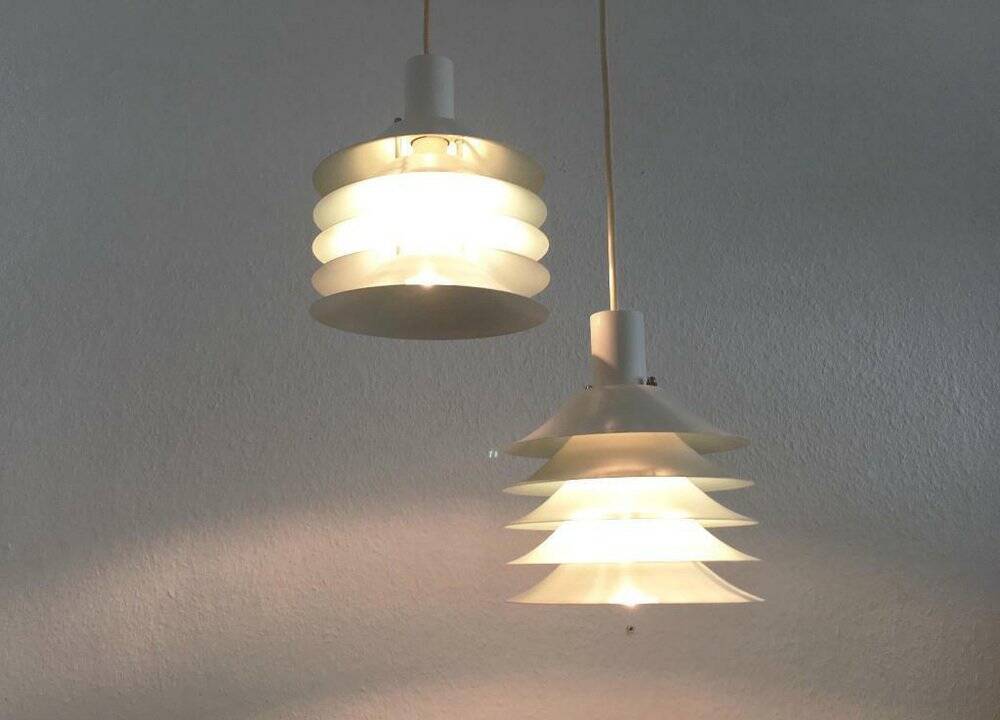 Danish mid-century lamellar suspensions by Lyfa, 1960s, set of 2.