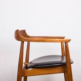 Office chair in elm and teak skai model ST 750 Arne Wahl Iversen 1960.