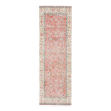 3x9 Vintage All-Over Floral Red Turkish Runner Rug, 92x286Cm