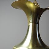 Vintage decorative jug in moulded glass and gilded brass, Italy circa 1980.