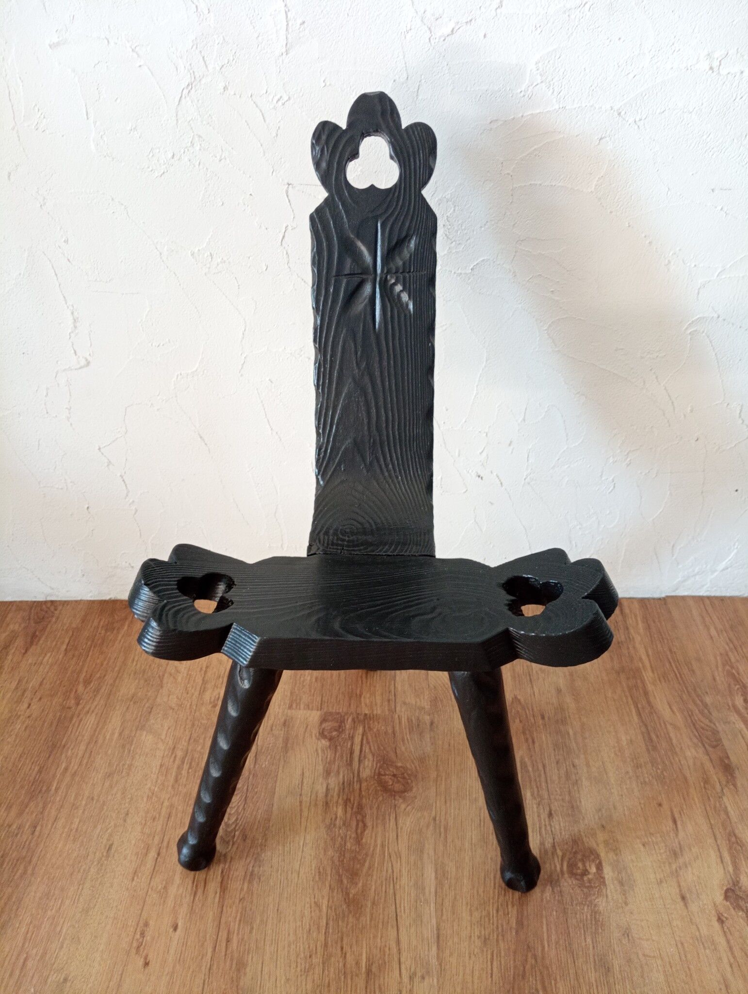 Brutalist tripod chair arts and crafts