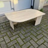 Vintage travertine teardrop coffee table