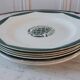 Set of 6 flat green plates Aubagne