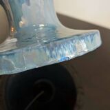 Iridescent blue ceramic lamp from the 80s