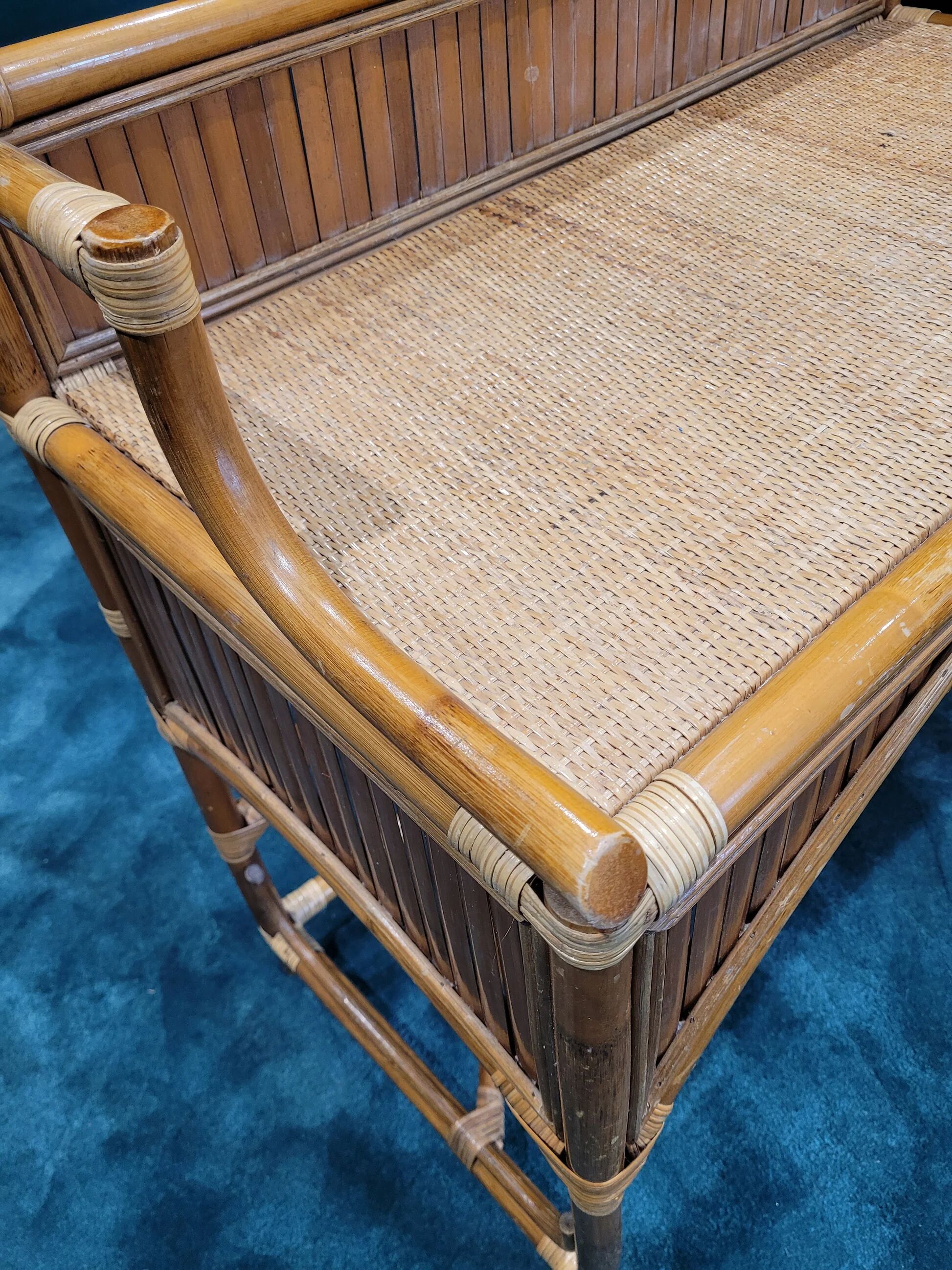Vintage bamboo and rattan desk