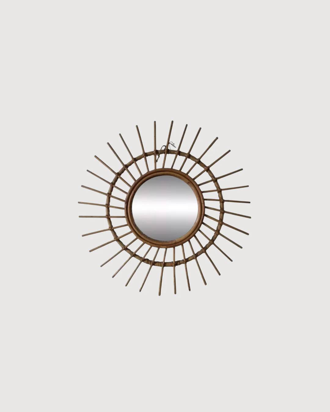 Miroir soleil en rotin vintage