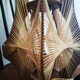 Scandinavian vintage suspension in wood and stretched wires