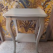 Console in gray painted wood with a lower tray 1920