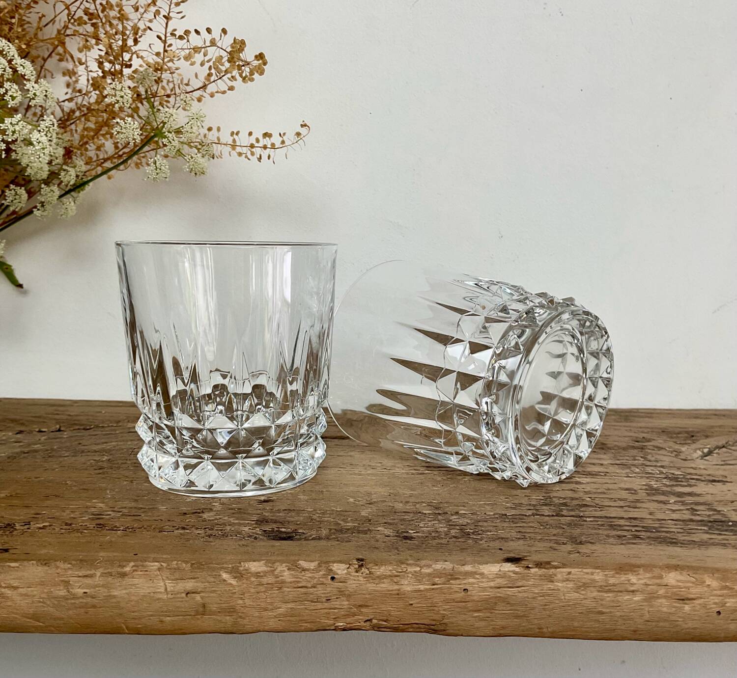 4 vintage whiskey glasses