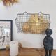 Panier mural vintage en laiton