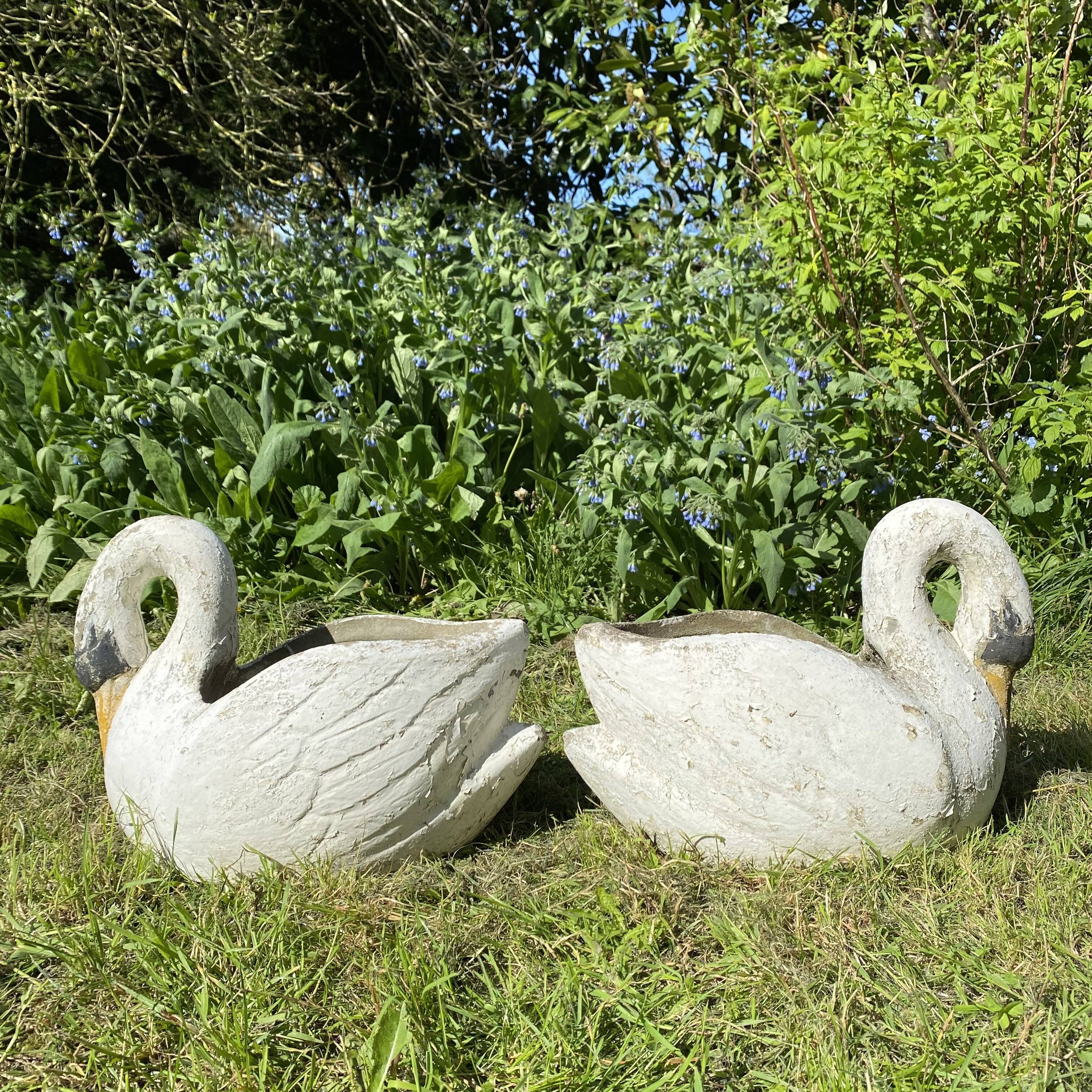 Pair of concrete planters, 1960s