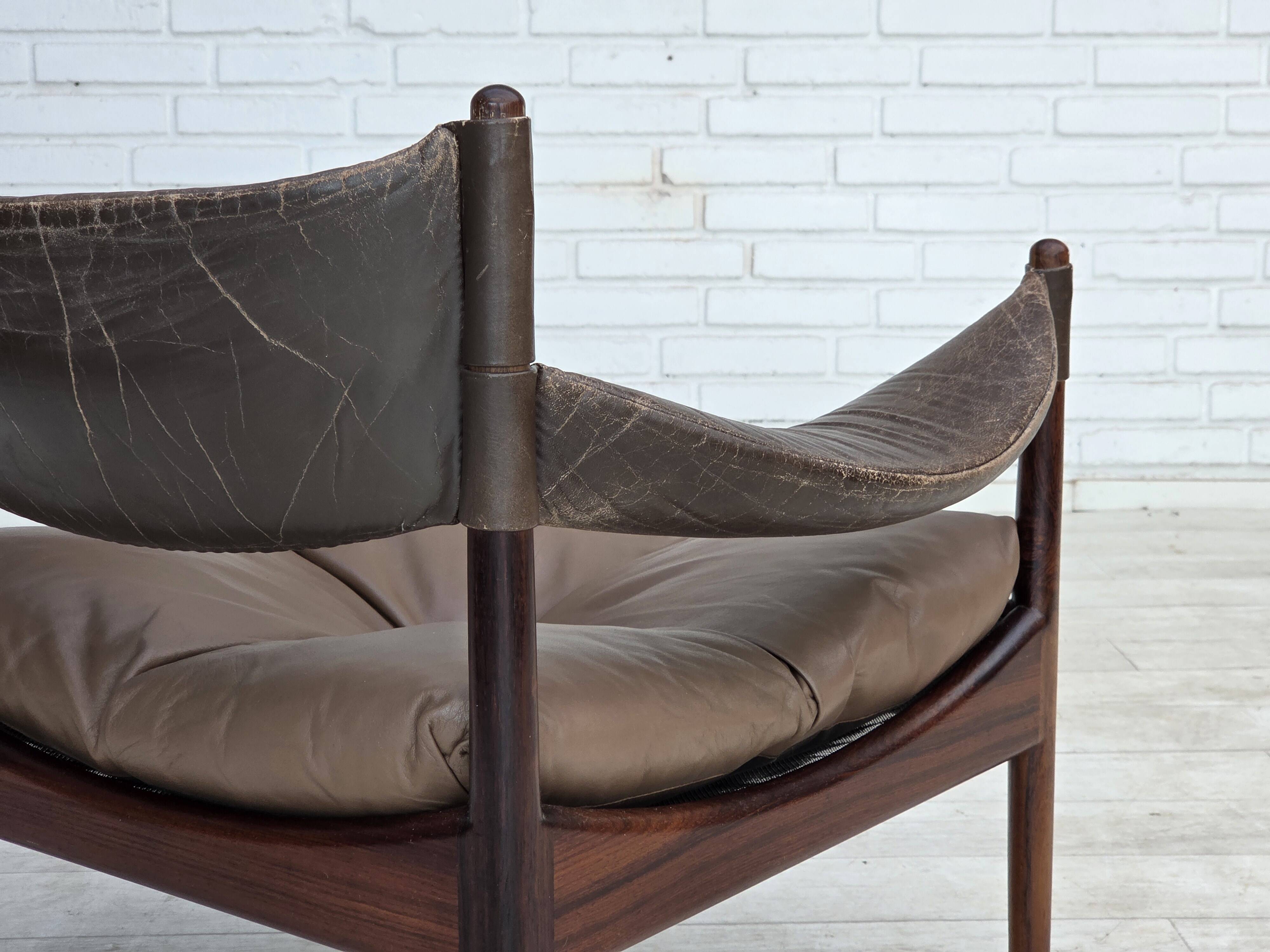 Années 1970, design danois par Kristian Vedel, fauteuil modèle "Modus".