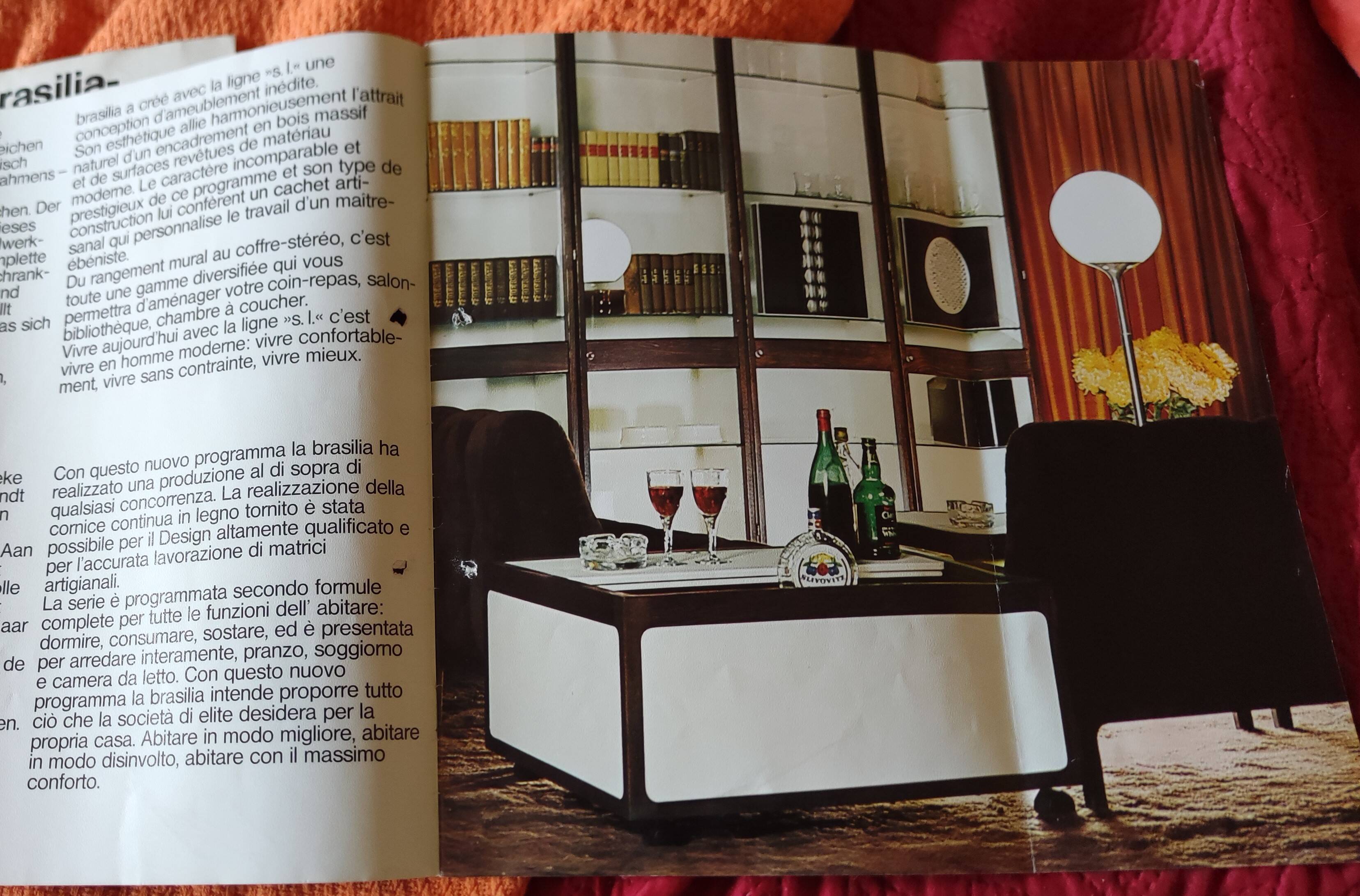Wooden Sideboard - "Stollenlinie Brasilia" - German - 1960 - White - Black