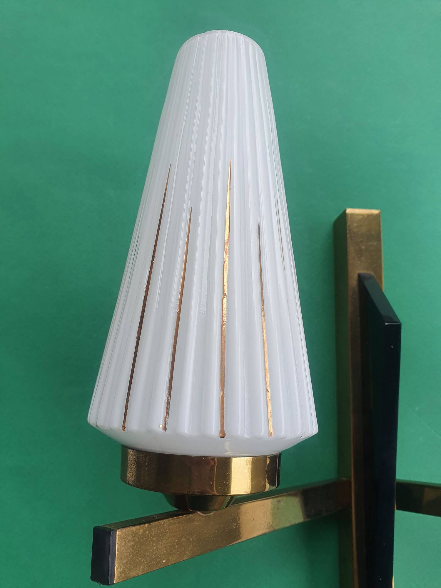 Antique gold two-light wall light
