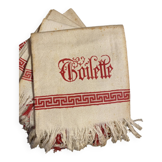 Lot de 4 serviettes de toilette bourgeoises brodées XIXème siècle