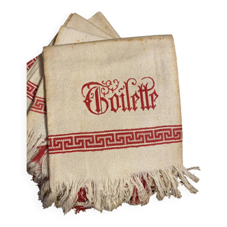 Set of 4 19th century embroidered bourgeois towels
