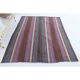 Vintage Turkish Hand-Knotted Wool Cotton Purple Kilim Area Rug 140x160