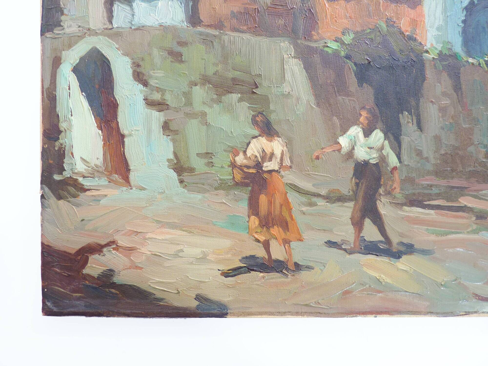 Ancient oil on canvas by S.Ribera. Spanish painting. 81X60 cm. Year 60 70