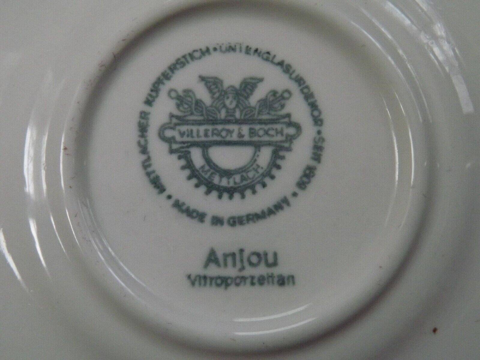 Set of 4 saucers Quality Retired Villeroy & Boch Black/White Anjou Design 4656