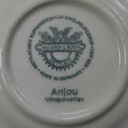 Set of 4 saucers Quality Retired Villeroy & Boch Black/White Anjou Design 4656