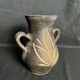 Vintage, brown terracotta vase circa 1970