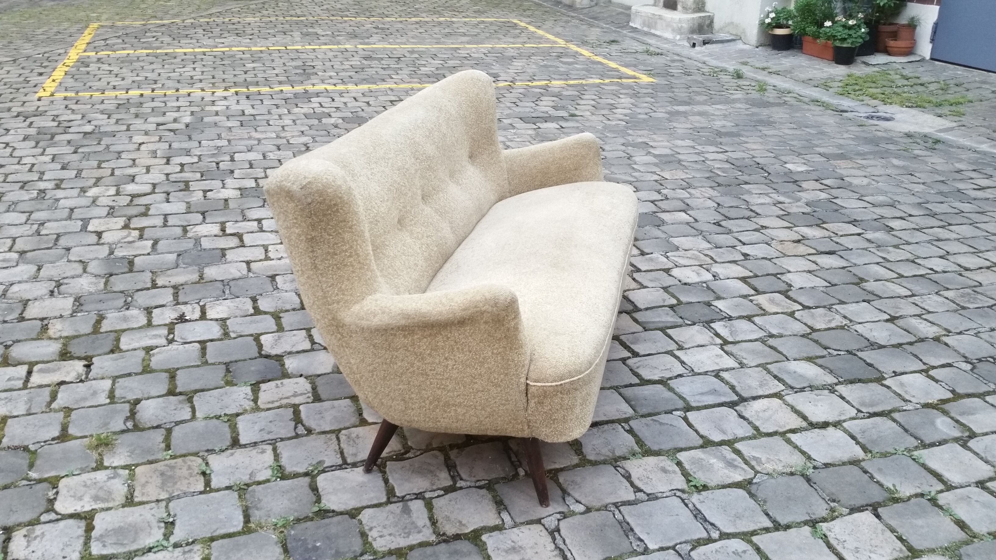 Couch sofa Club Wing EGG flesh organic year 50