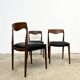 Scandinavian teak chair with black leatherette — Otto Møller style, 1960s