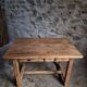 Vintage pine kitchen table or desk with two drawers – 1950s