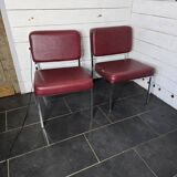 Pair of chrome footed armchairs from the 60s