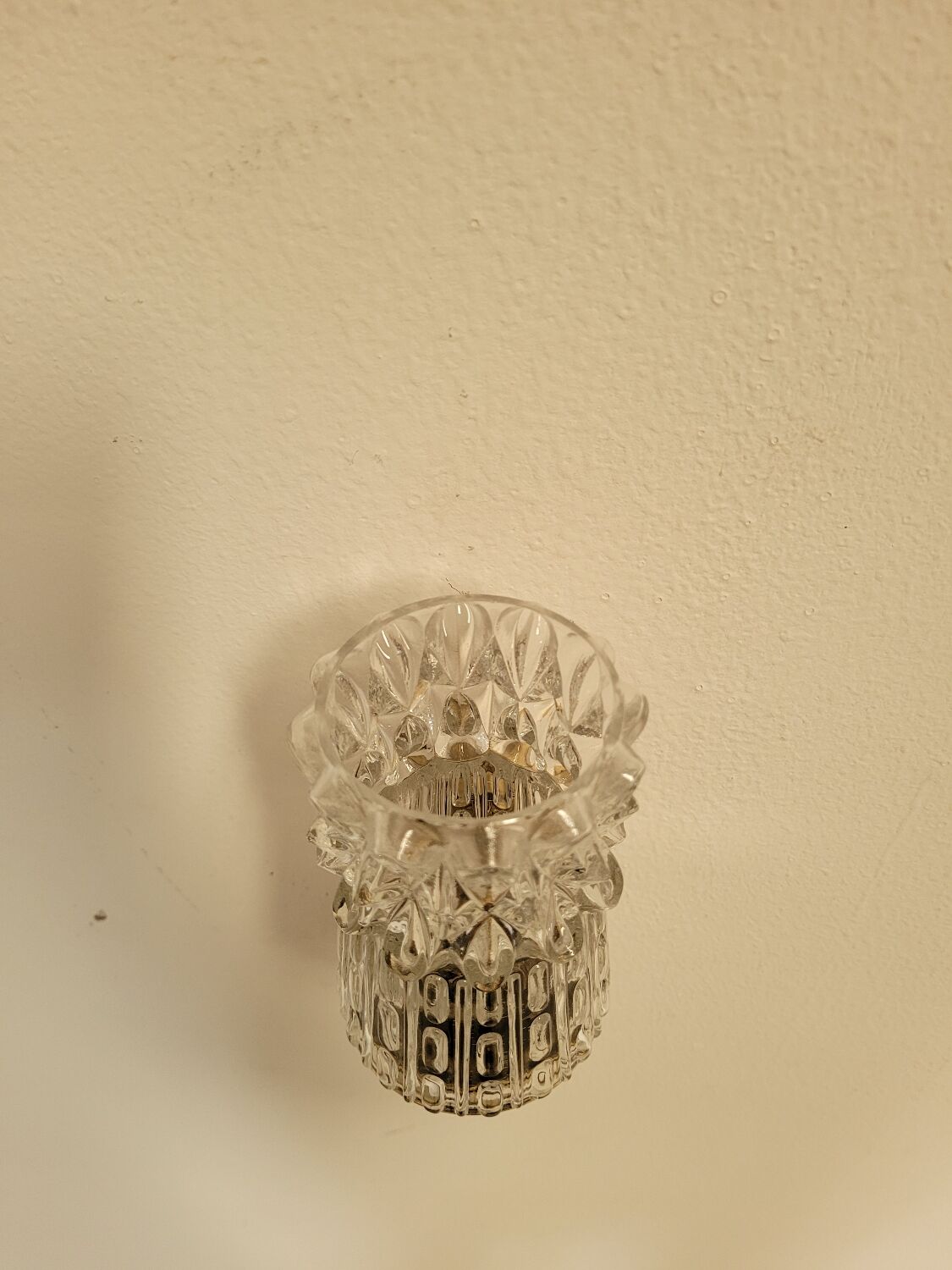 Pair of vintage brass and glass wall lights from the 1960s
