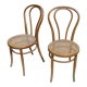 Pair of chairs bistrot tanned j & j khon curved wood