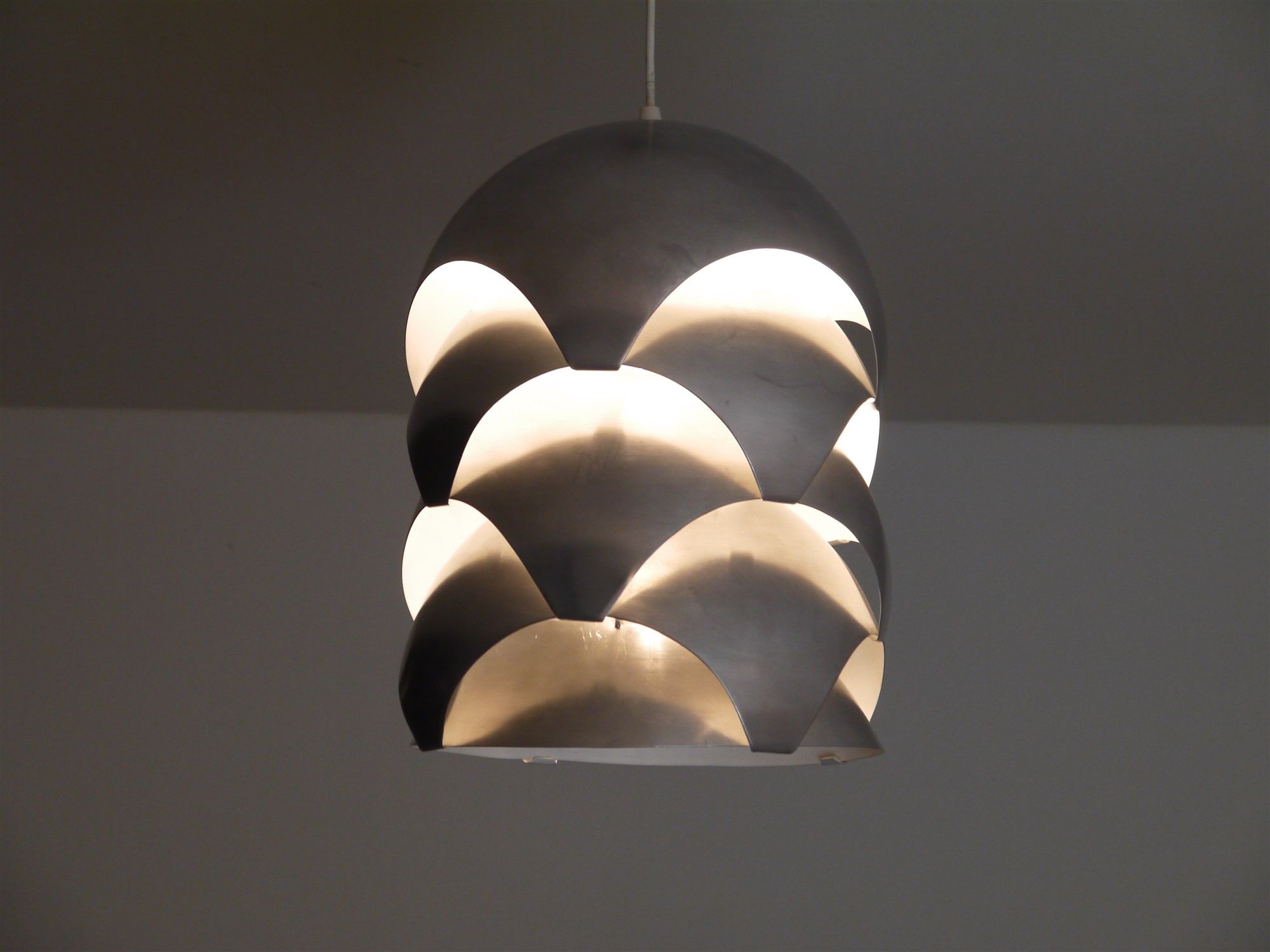 Aluminum pendant lamp by Sven Ivar Dysthe for Sonnico 1960