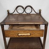 Rattan bedside table / End table 1970s