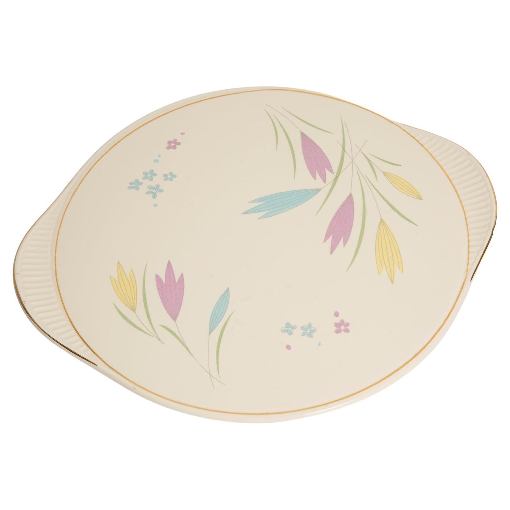 Decorative plate with vintage flowers from the mid-century, Germany, 1970s.