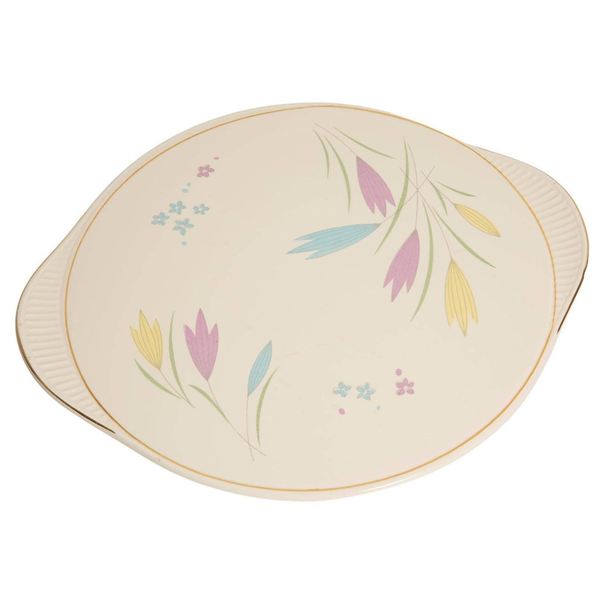 Decorative plate with vintage flowers from the mid-century, Germany, 1970s.