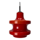 Large red glass pendant light by Peill and Putzler XL 1960