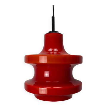 Suspension en verre rouge de Peill et Putzler XL 1960