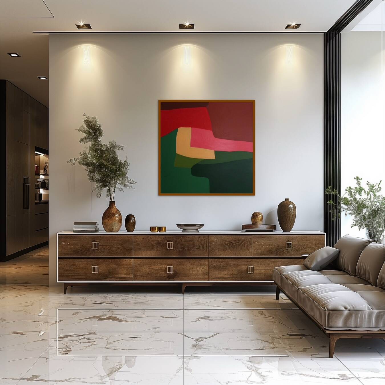 Abstract coloured canvas "Rhapsody" 80x80cm