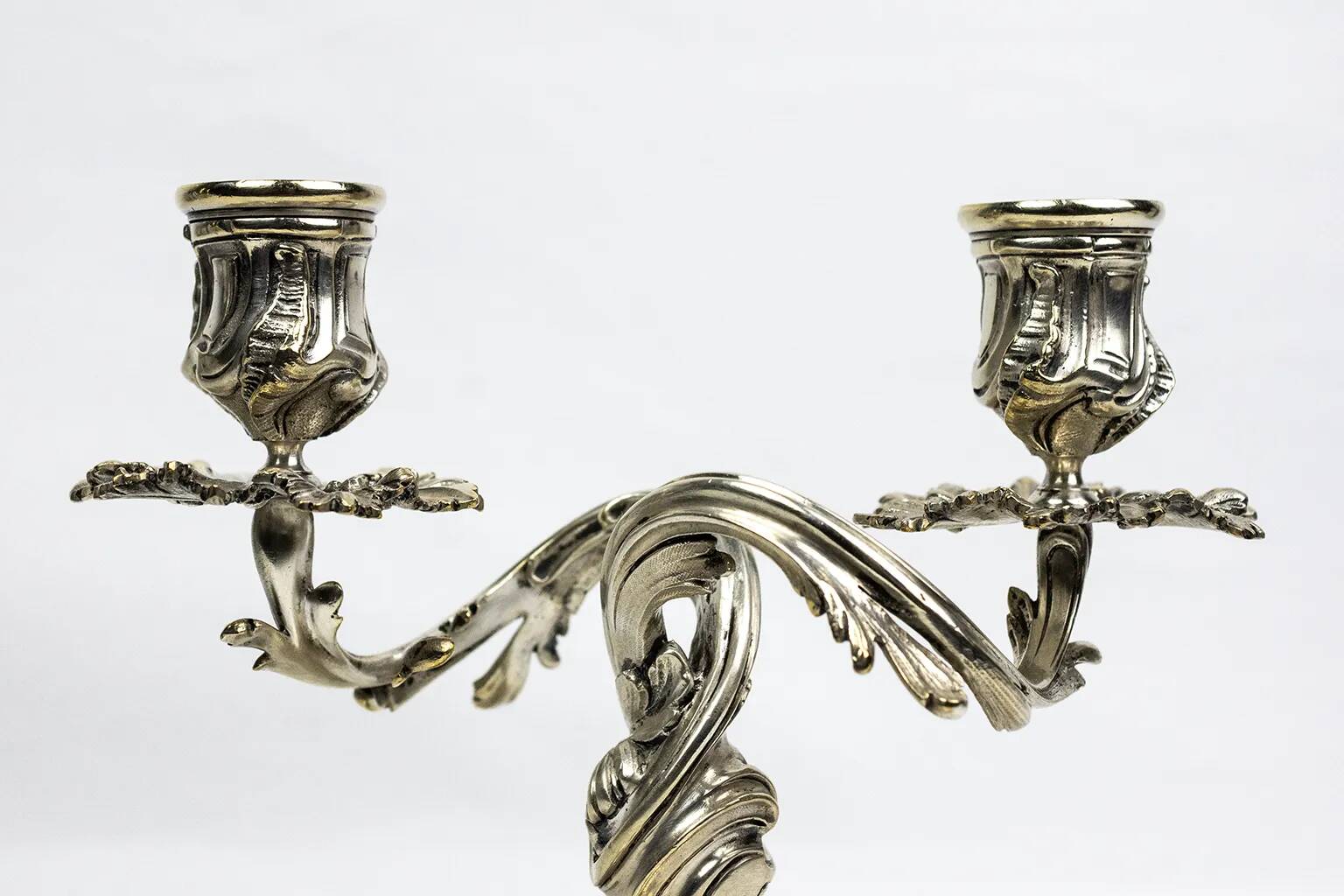 Pair of Christofle candlesticks 19th century – Trianon model silver-plated bronze