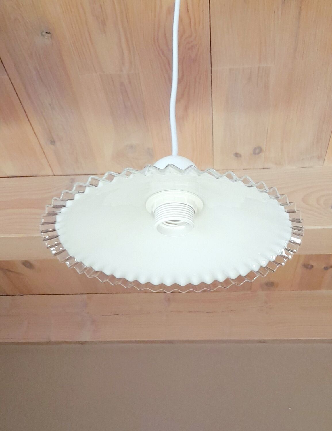 Set of 2 50s opaline pendants