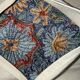 Hand-embroidered silk cushion cover from Kashmir, floral pattern 40x40 cm