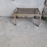 table basse verre et metal