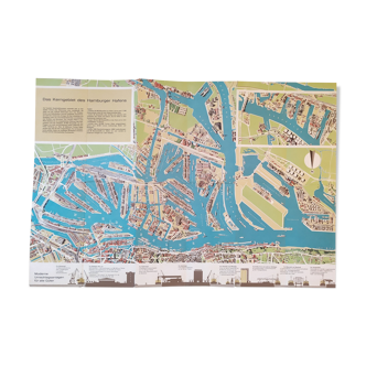 Carte du port d'Hamburg années 60