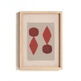 Duo Abstract paintings on old papers - signed Eawy